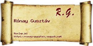 Rónay Gusztáv névjegykártya